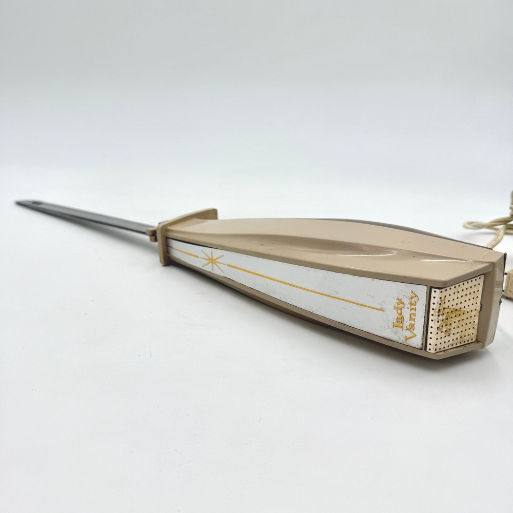 Vintage Lady Vanity‎ Electric Carving Knife Beige MCM Starburst Stainless USA